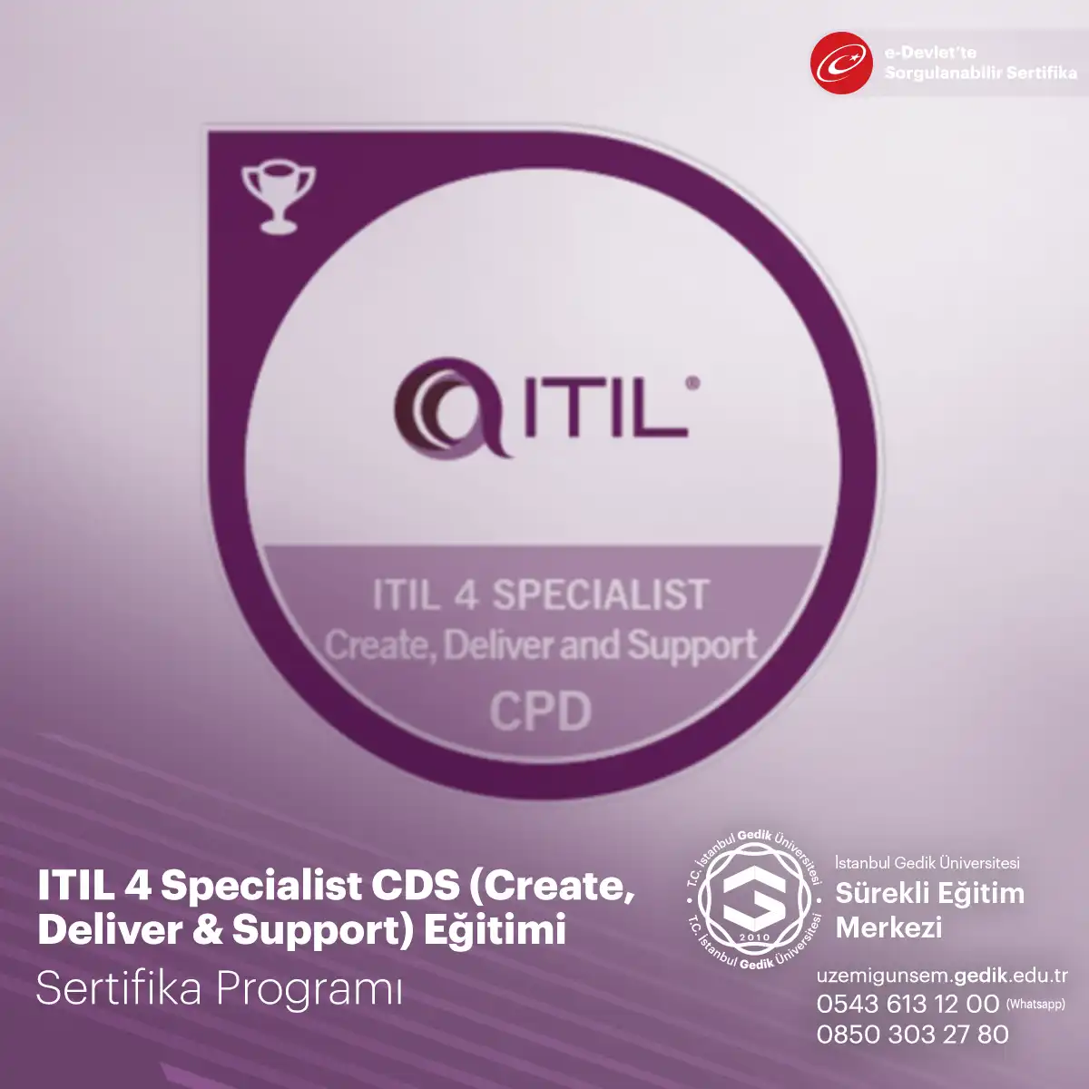 ITIL 4 Specialist CDS (Create, Deliver & Support) Eğitimi 
